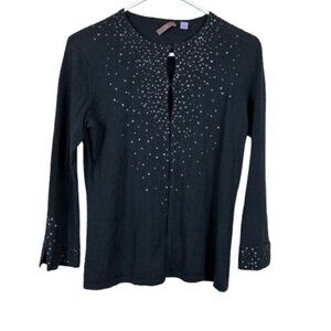 Cullen Sequined Cashmere Wool Lightweight Cardigan Sz Small Glam Minimalist